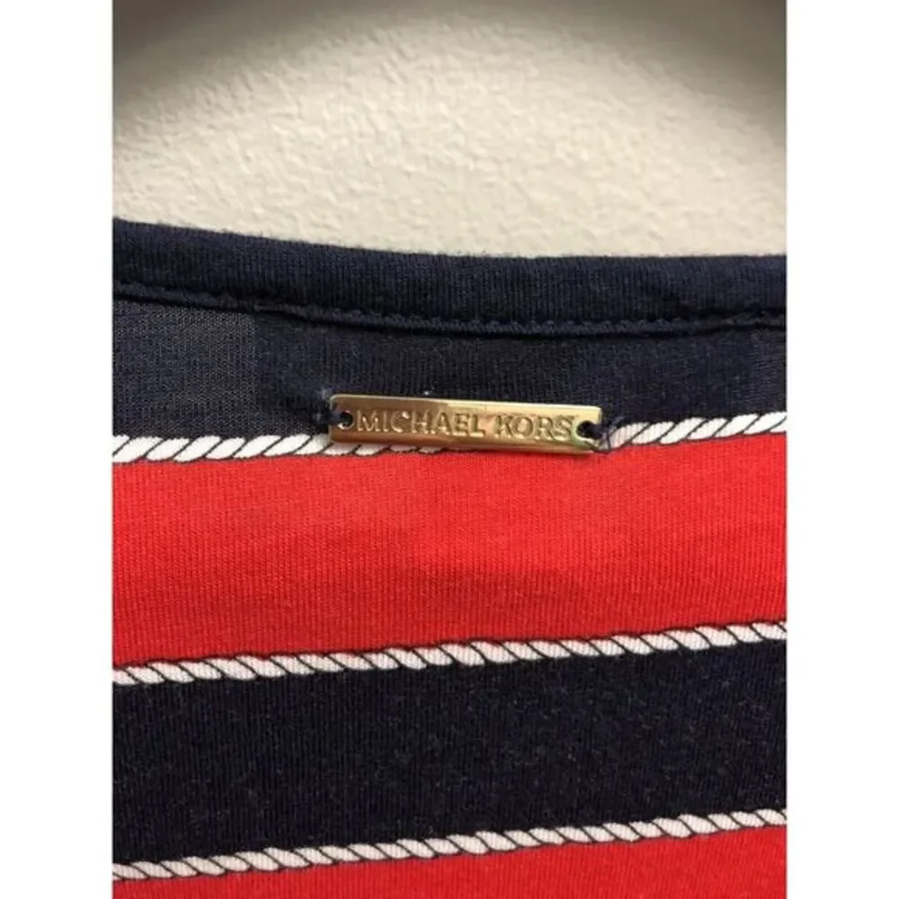MICHAEL Michael Kors Top womens small Striped Nautical Red white blue‎ blouse